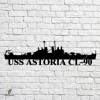 Uss Astoria Cl-90 Navy Ship Metal Art, Navy Ships Silhouette Metal Gift For Navy Veteran, Custom Us Navy Ship Metal Sign