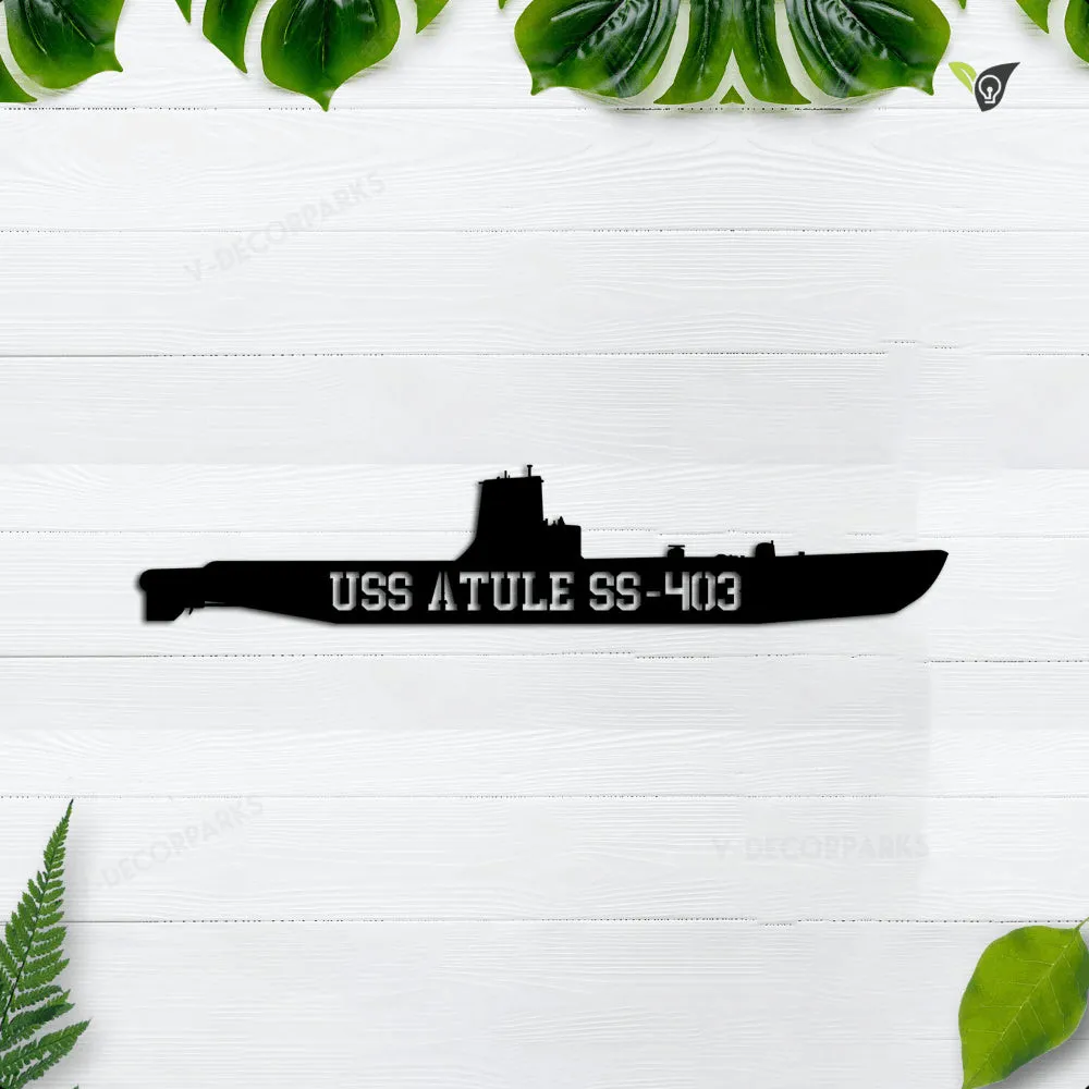 USS-Atule-SS-403.webp Personalized Submarine Uss Atule Ss-403 Metal Wall Art, Custom Us Navy Ships Metal Sign, Metal Veteran Decor, Navy Gift, Decor Decoration