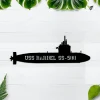 Personalized Submarine Monogram Metal Wall Art, Custom Submarine Metal Sign, Navy Submarine Name Sign