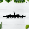 Uss Bowen Ff-1079 Metal Wall Art, Custom Us Navy Ships Metal Sign, Metal Veteran Decor, Navy Gift, Decor Decoration