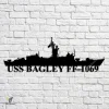 Uss Bagley Ff-1069 Navy Ship Metal Art, Navy Ships Silhouette Metal Gift For Navy Veteran, Custom Us Navy Ship Metal Sign