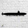 Uss Baltimore Ssn-704 Navy Ship Metal Art, Navy Ships Silhouette Metal Gift For Navy Veteran, Custom Us Navy Ship Metal Sign