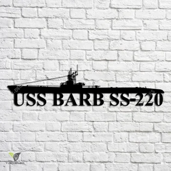 Uss Barb Ss-220 Navy Ship Metal Art, Navy Ships Silhouette Metal Gift For Navy Veteran, Custom Us Navy Ship Metal Sign