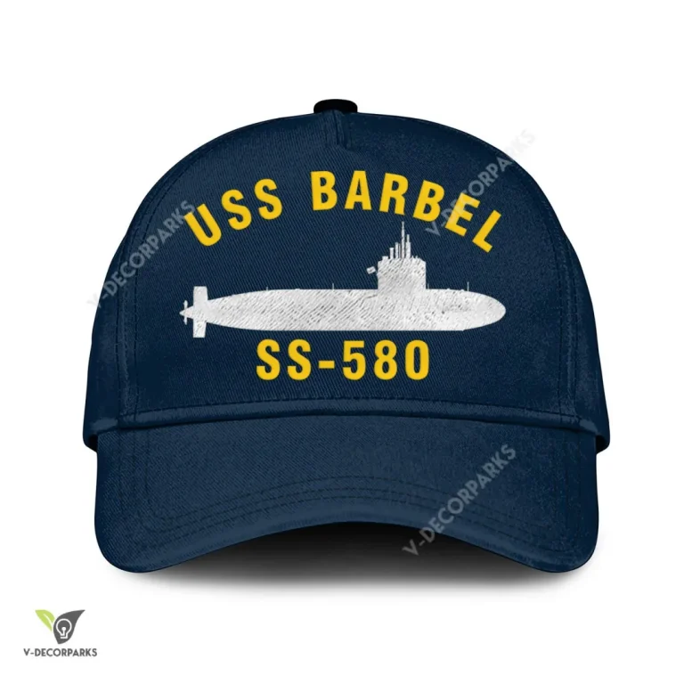 Uss Barbel Ss-580 Classic Baseball Cap Gift For Navy Veteran, Custom Print/embroidered Us Navy Ships Classic Cap