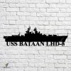 Uss Bataan Lhd-5 Navy Ship Metal Art, Navy Ships Silhouette Metal Gift For Navy Veteran, Custom Us Navy Ship Metal Sign