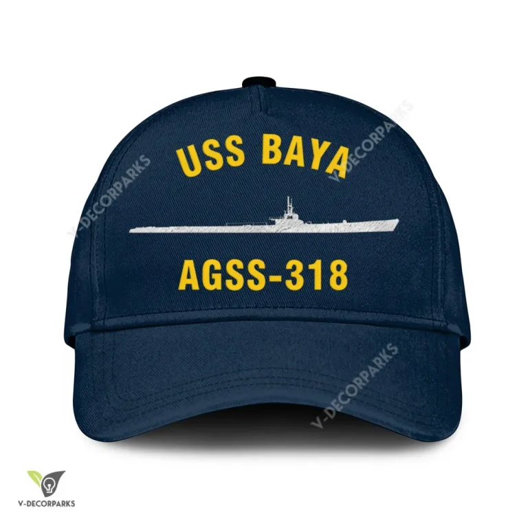 Uss Baya Agss-318 Classic Baseball Cap Gift For Navy Veteran, Custom Print/embroidered Us Navy Ships Classic Cap