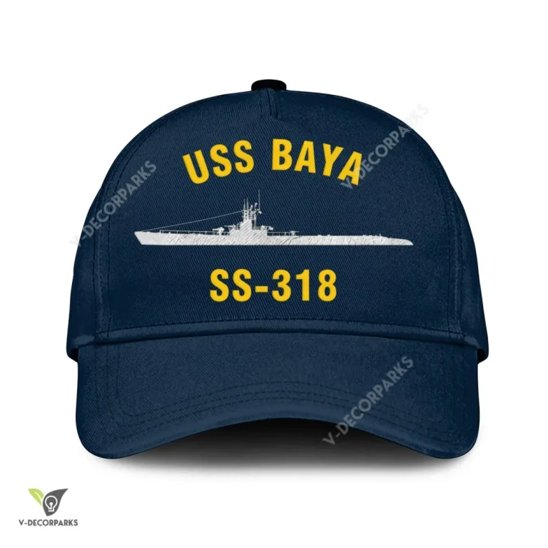 Uss Baya Ss-318 Classic Baseball Cap Gift For Navy Veteran, Custom Print/embroidered Us Navy Ships Classic Cap