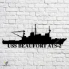 Uss Beaufort Ats 2 Navy Ship Metal Art, Navy Ships Silhouette Metal Gift For Navy Veteran, Custom Us Navy Ship Metal Sign