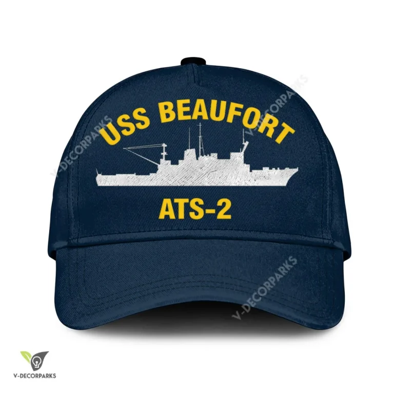 Uss Beaufort Ats 2 Classic Baseball Cap Gift For Navy Veteran, Custom Print/embroidered Us Navy Ships Classic Cap