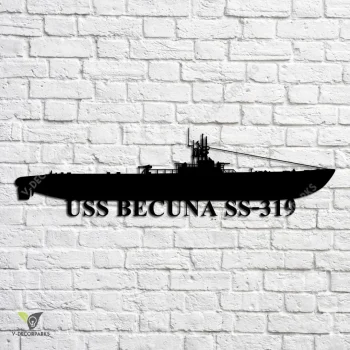 Uss Becuna Ss-319 Navy Ship Metal Art, Navy Ships Silhouette Metal Gift For Navy Veteran, Custom Us Navy Ship Metal Sign