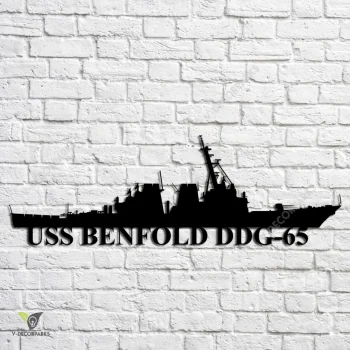 Uss Benfold Ddg-65 Navy Ship Metal Art, Navy Ships Silhouette Metal Gift For Navy Veteran, Custom Us Navy Ship Metal Sign