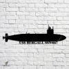 Uss Bergall Ssn-667 Navy Ship Metal Art, Navy Ships Silhouette Metal Gift For Navy Veteran, Custom Us Navy Ship Metal Sign