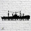 Uss Bergen Apa 150 Navy Ship Metal Art, Navy Ships Silhouette Metal Gift For Navy Veteran, Custom Us Navy Ship Metal Sign