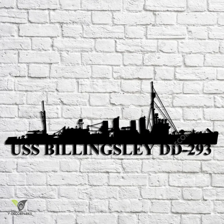 Uss Billingsley Dd-293 Navy Ship Metal Art, Navy Ships Silhouette Metal Gift For Navy Veteran, Custom Us Navy Ship Metal Sign