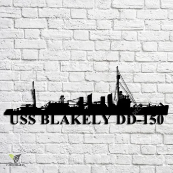 Uss Blakely Dd-150 Navy Ship Metal Art, Navy Ships Silhouette Metal Gift For Navy Veteran, Custom Us Navy Ship Metal Sign