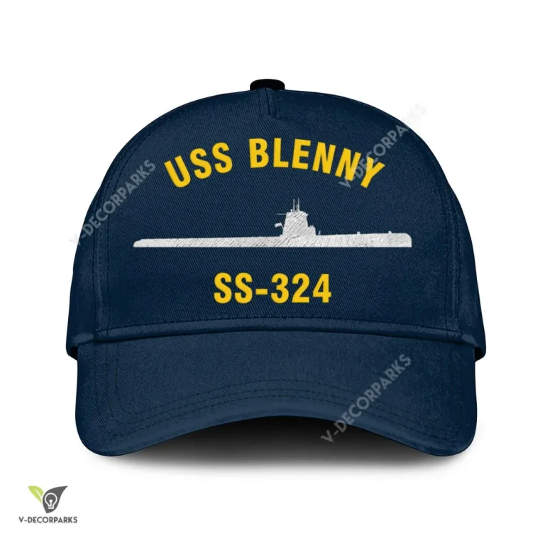 Uss Blenny Ss 324 Classic Baseball Cap Gift For Navy Veteran, Custom Print/embroidered Us Navy Ships Classic Cap