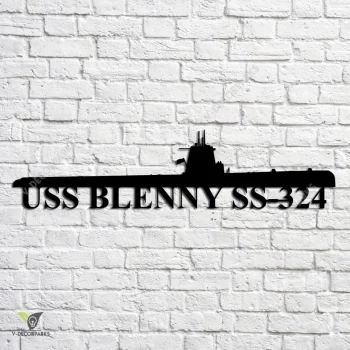 Uss Blenny Ss 324 Navy Ship Metal Art, Navy Ships Silhouette Metal Gift For Navy Veteran, Custom Us Navy Ship Metal Sign