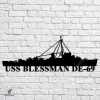 Uss Blessman De-69 Navy Ship Metal Art, Navy Ships Silhouette Metal Gift For Navy Veteran, Custom Us Navy Ship Metal Sign