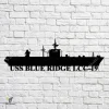 Uss Blue Ridge Lcc-19 Navy Ship Metal Art, Navy Ships Silhouette Metal Gift For Navy Veteran, Custom Us Navy Ship Metal Sign