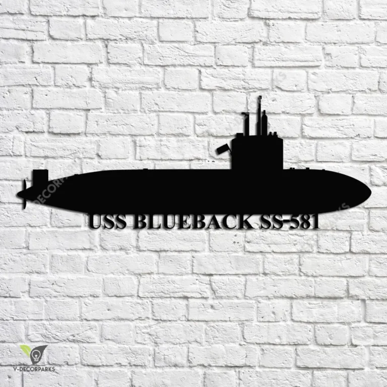 Uss Blueback Ss-581 Navy Ship Metal Art, Navy Ships Silhouette Metal Gift For Navy Veteran, Custom Us Navy Ship Metal Sign