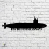 Uss Bluefish Ssn-675 Navy Ship Metal Art, Navy Ships Silhouette Metal Gift For Navy Veteran, Custom Us Navy Ship Metal Sign