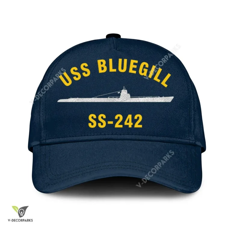 Uss Bluegill Ss 242 Classic Baseball Cap Gift For Navy Veteran, Custom Print/embroidered Us Navy Ships Classic Cap