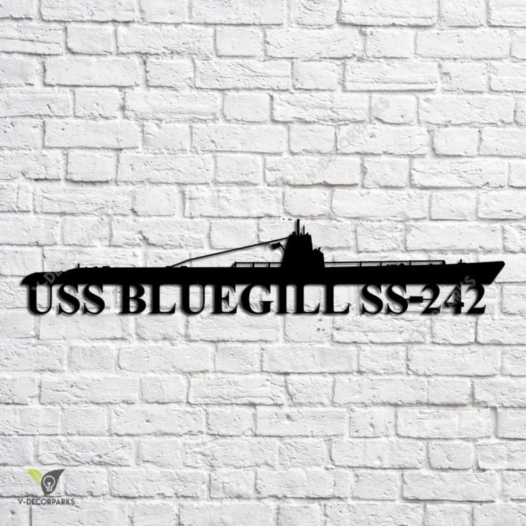 Uss Bluegill Ss 242 Navy Ship Metal Art, Navy Ships Silhouette Metal Gift For Navy Veteran, Custom Us Navy Ship Metal Sign