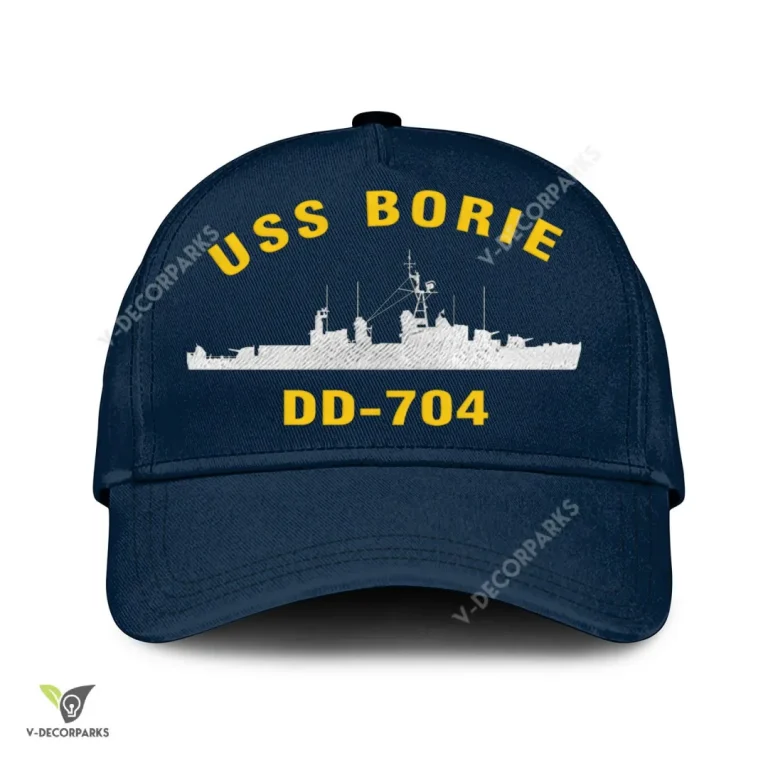 Uss Borie Dd-704 Classic Baseball Cap Gift For Navy Veteran, Custom Print/embroidered Us Navy Ships Classic Cap