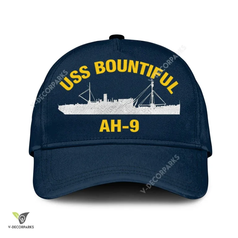 Uss Bountiful Ah 9 Classic Baseball Cap Gift For Navy Veteran, Custom Print/embroidered Us Navy Ships Classic Cap