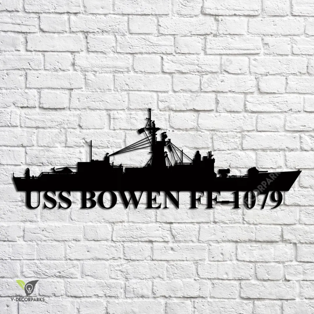 USS-Bowen-FF-1079_metalmu.webp Uss Bowen Ff-1079 Navy Ship Metal Art, Navy Ships Silhouette Metal Gift For Navy Veteran, Custom Us Navy Ship Metal Sign