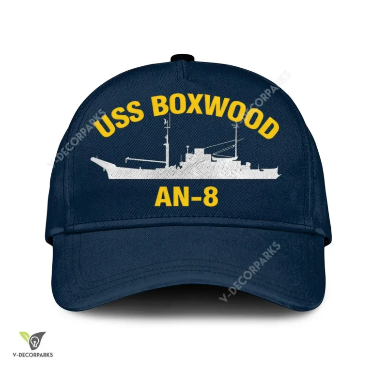 Uss Boxwood An-8 Classic Baseball Cap Gift For Navy Veteran, Custom Print/embroidered Us Navy Ships Classic Cap