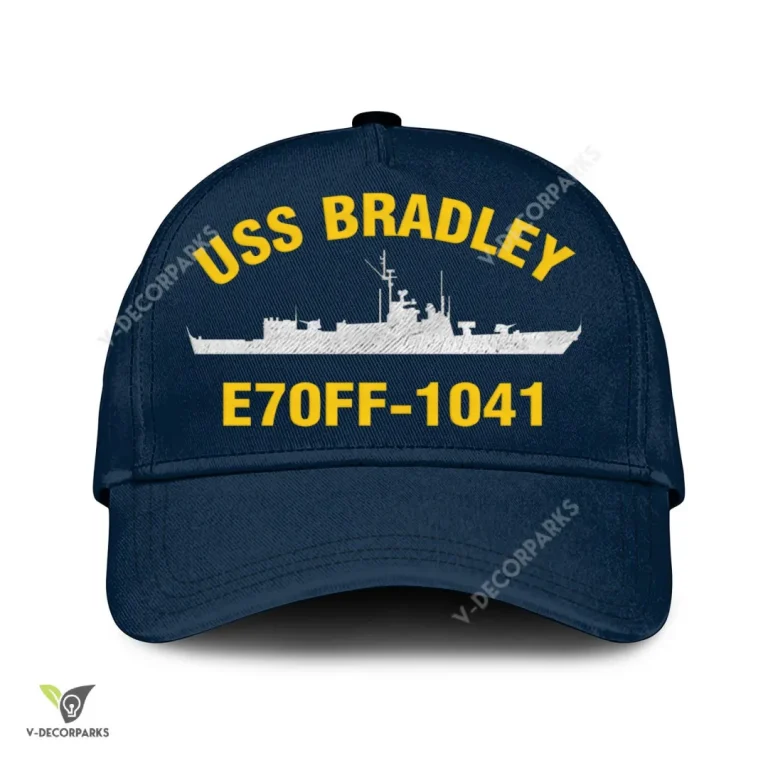 Uss Bradley E70ff 1041 Classic Baseball Cap Gift For Navy Veteran, Custom Print/embroidered Us Navy Ships Classic Cap