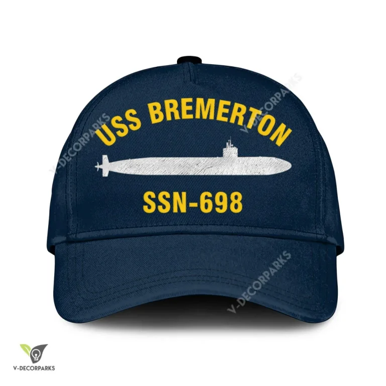 Uss Bremerton Ssn-698 Classic Baseball Cap Gift For Navy Veteran, Custom Print/embroidered Us Navy Ships Classic Cap
