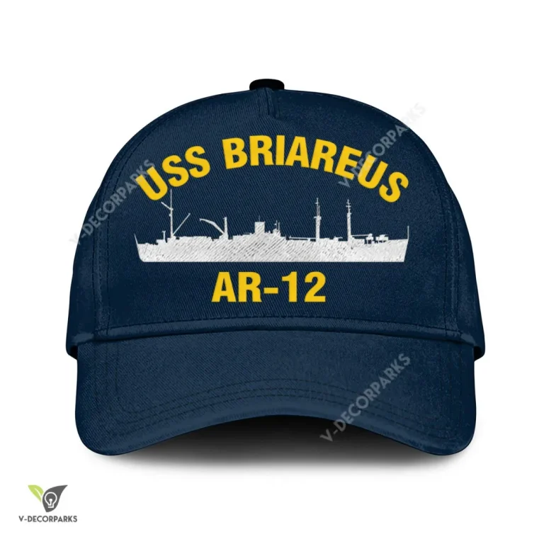 Uss Briareus Ar-12 Classic Baseball Cap Gift For Navy Veteran, Custom Print/embroidered Us Navy Ships Classic Cap
