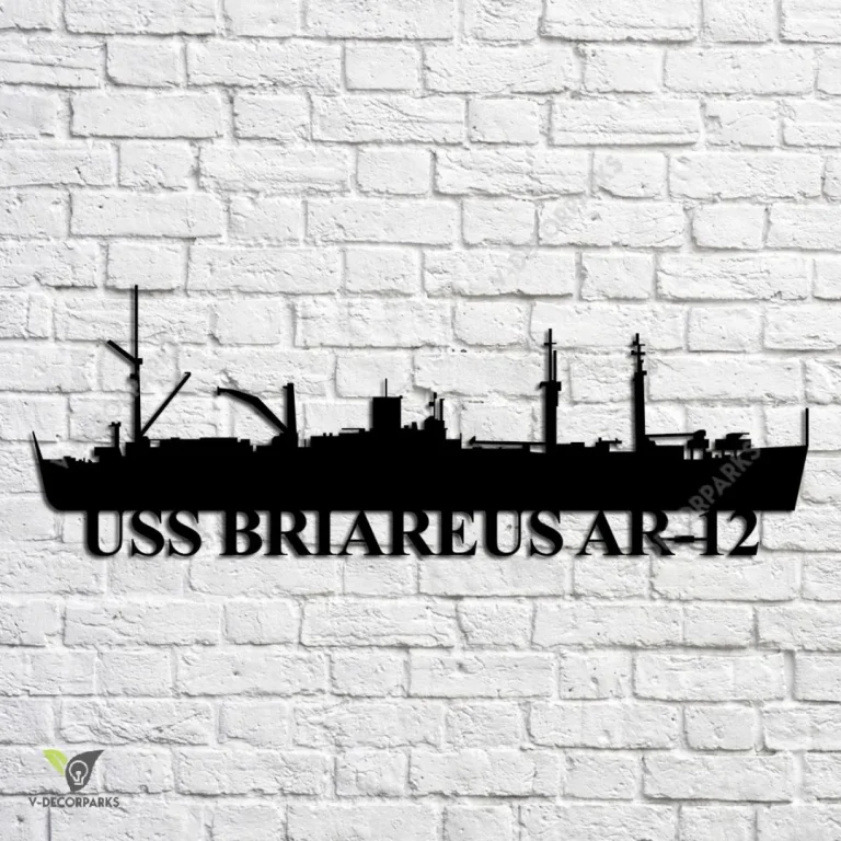 Uss Briareus Ar-12 Navy Ship Metal Art, Navy Ships Silhouette Metal Gift For Navy Veteran, Custom Us Navy Ship Metal Sign