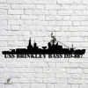 Uss Brinkley Bass Dd-887 Navy Ship Metal Art, Navy Ships Silhouette Metal Gift For Navy Veteran, Custom Us Navy Ship Metal Sign