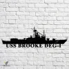 Uss Brooke Deg-1 Navy Ship Metal Art, Navy Ships Silhouette Metal Gift For Navy Veteran, Custom Us Navy Ship Metal Sign