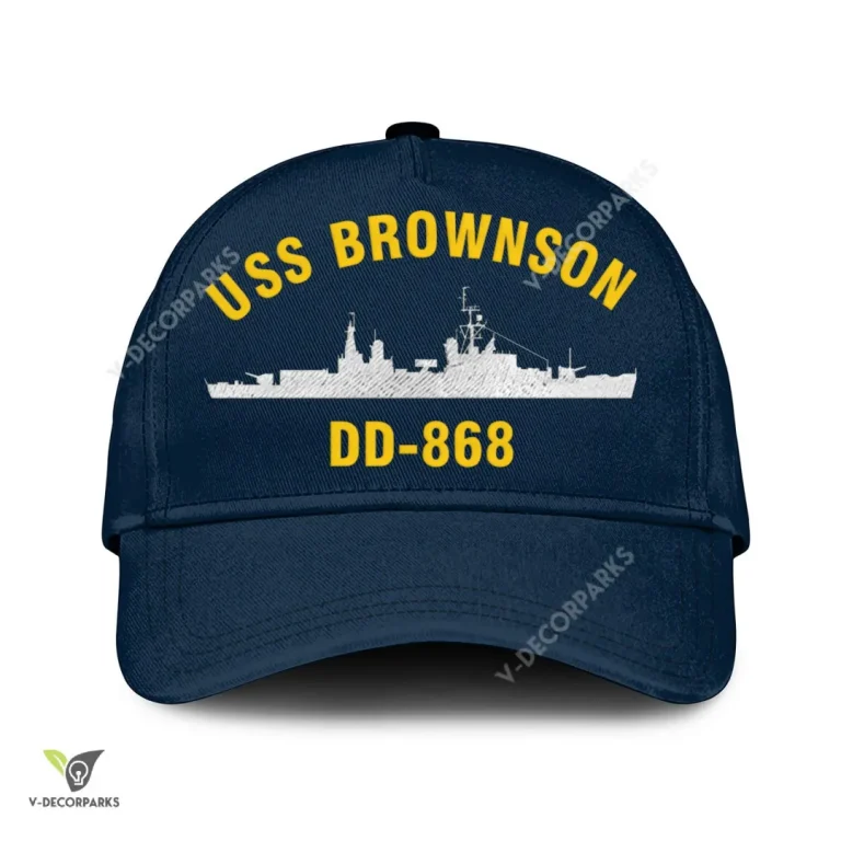 Uss Brownson Dd-868 Classic Baseball Cap Gift For Navy Veteran, Custom Print/embroidered Us Navy Ships Classic Cap