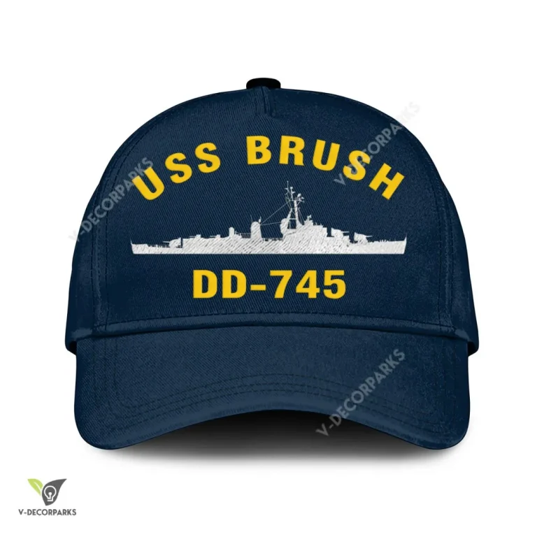 Uss Brush Dd-745 Classic Baseball Cap Gift For Navy Veteran, Custom Print/embroidered Us Navy Ships Classic Cap