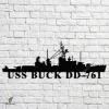 Uss Buck Dd-761 Navy Ship Metal Art, Navy Ships Silhouette Metal Gift For Navy Veteran, Custom Us Navy Ship Metal Sign