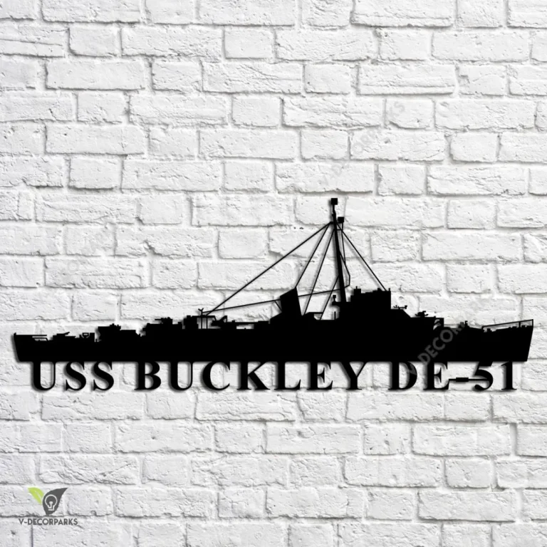 Uss Buckley De-51 Navy Ship Metal Art, Navy Ships Silhouette Metal Gift For Navy Veteran, Custom Us Navy Ship Metal Sign