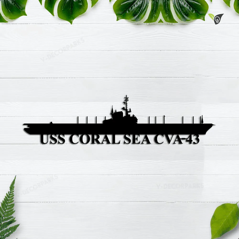 USS-CORAL-SEA-CVA-43.webp Uss Coral Sea Cva-43 Metal Wall Art, Custom Us Navy Ships Metal Sign, Metal Veteran Decor, Navy Gift, Decor Decoration