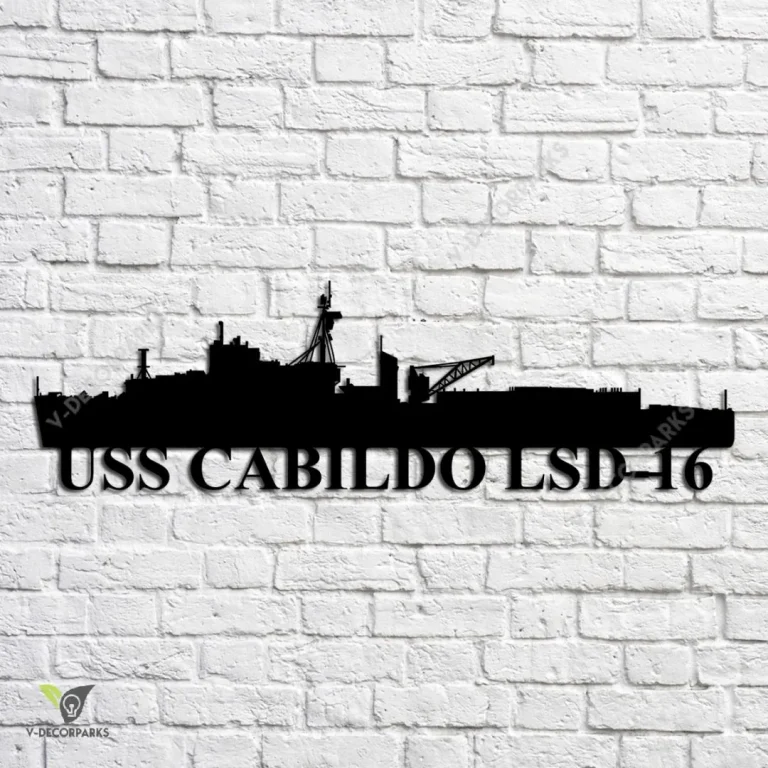 Uss Cabildo Lsd 16 Navy Ship Metal Art, Navy Ships Silhouette Metal Gift For Navy Veteran, Custom Us Navy Ship Metal Sign