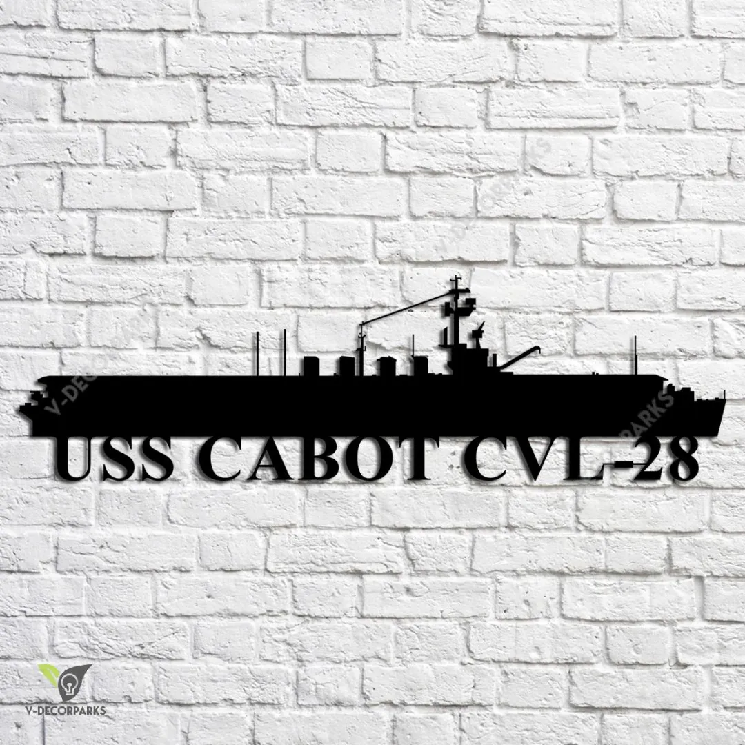 USS-Cabot-CVL-28_metalmu.webp Uss Cabot Cvl-28 Navy Ship Metal Art, Navy Ships Silhouette Metal Gift For Navy Veteran, Custom Us Navy Ship Metal Sign