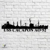 Uss Cacapon Ao-52 Navy Ship Metal Art, Navy Ships Silhouette Metal Gift For Navy Veteran, Custom Us Navy Ship Metal Sign