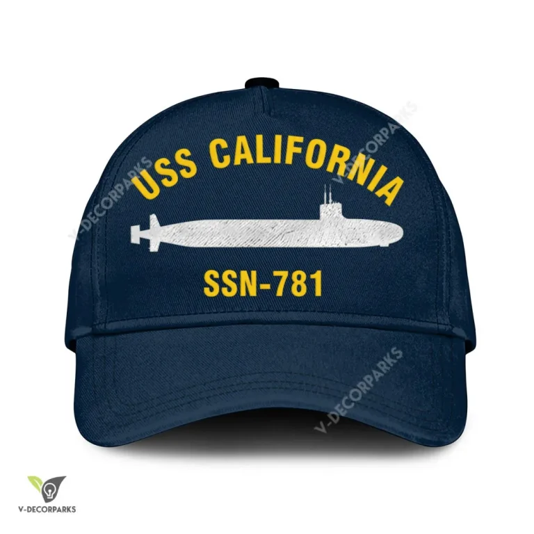 Uss California Ssn-781 Classic Baseball Cap Gift For Navy Veteran, Custom Print/embroidered Us Navy Ships Classic Cap