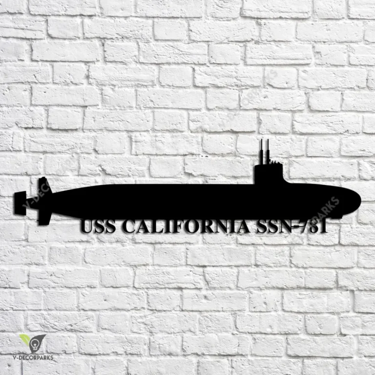 Uss California Ssn-781 Navy Ship Metal Art, Navy Ships Silhouette Metal Gift For Navy Veteran, Custom Us Navy Ship Metal Sign