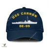 Uss Cannon De-99 Classic Baseball Cap Gift For Navy Veteran, Custom Print/embroidered Us Navy Ships Classic Cap