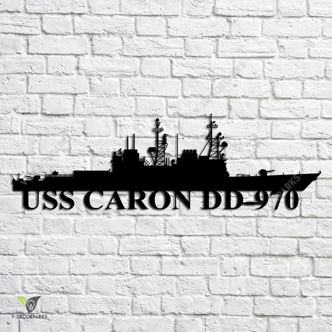 USS-Caron-DD-970_metalmu.webp Uss Caron Dd-970 Navy Ship Metal Art, Navy Ships Silhouette Metal Gift For Navy Veteran, Custom Us Navy Ship Metal Sign