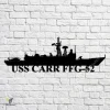 Uss Carr Ffg 52 Navy Ship Metal Art, Navy Ships Silhouette Metal Gift For Navy Veteran, Custom Us Navy Ship Metal Sign